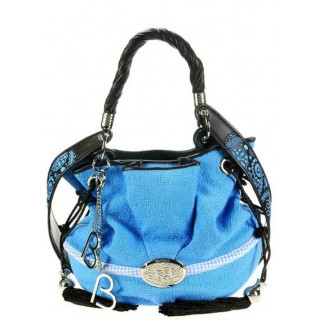 Sac Lancel Moins Cher Brigitte Bardot Tweed Bleu Nautic